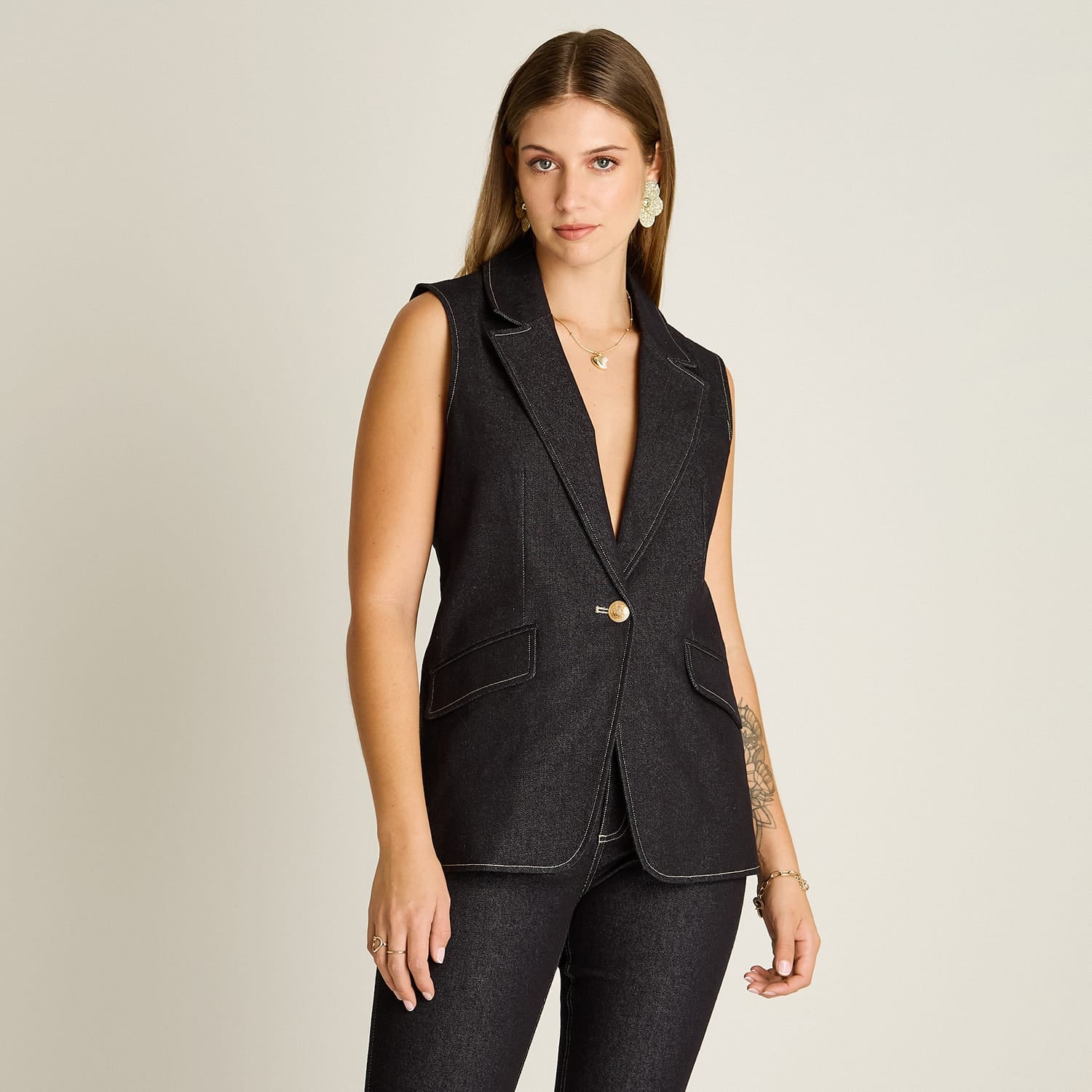 Blazer Azul Oscuro Denim Dark Blue - Lorenzo di Pontti